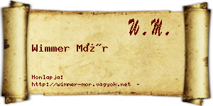 Wimmer Mór névjegykártya